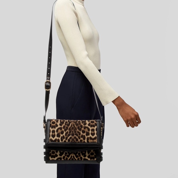 Christian Louboutin Farida Leopard Calf Hair & Leather Messenger Crossbody Bag - Picture 2 of 13